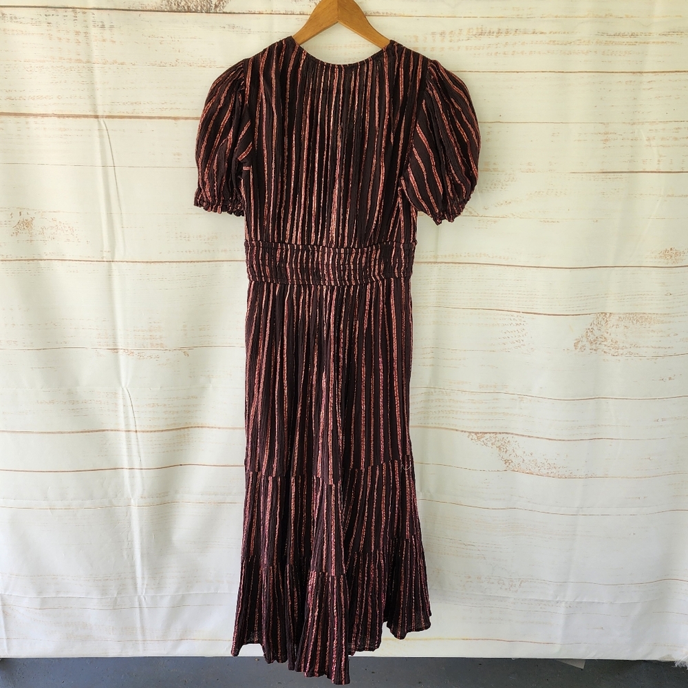 Ulla Johnson Zaria Metallic Striped Cotton And Lurex Dress Sizd 0 - Picture 14 of 16